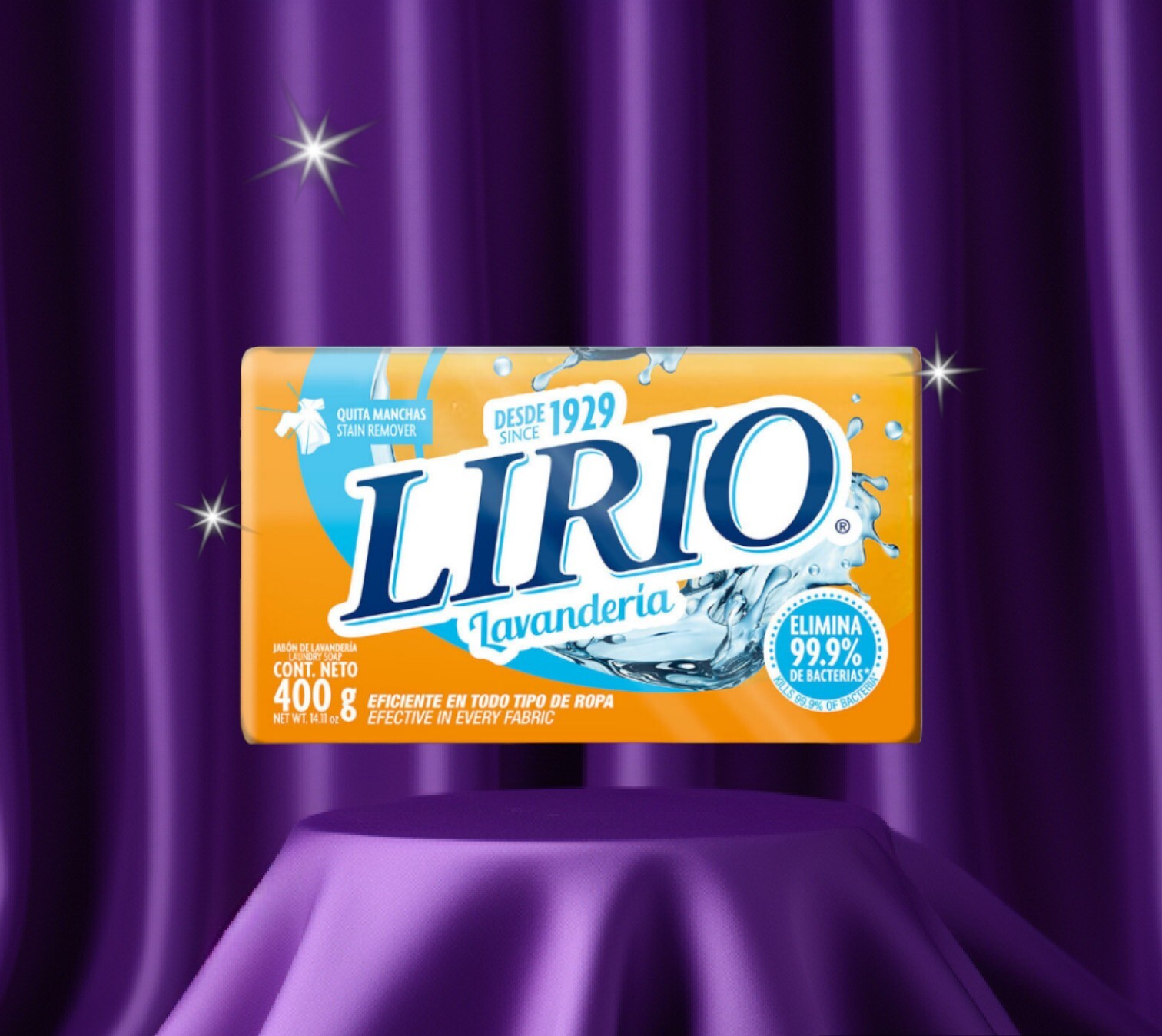 Lirio Jabón De Barra Para Lavar 400g/Lirio Laundry Detergent Soap Bar 14.01 oz🧼