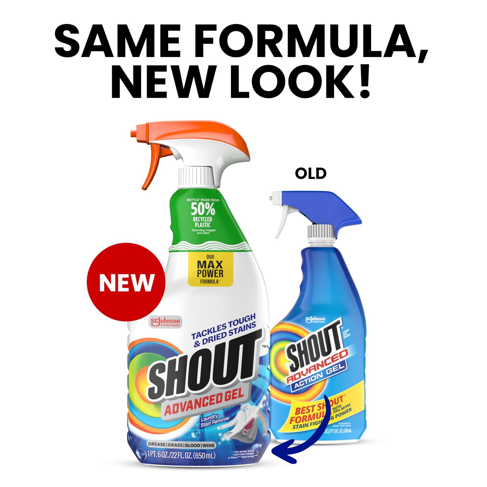SHOUT Advanced Laundry Stain 22 Fl Oz (Pack of 3), No Artificial color