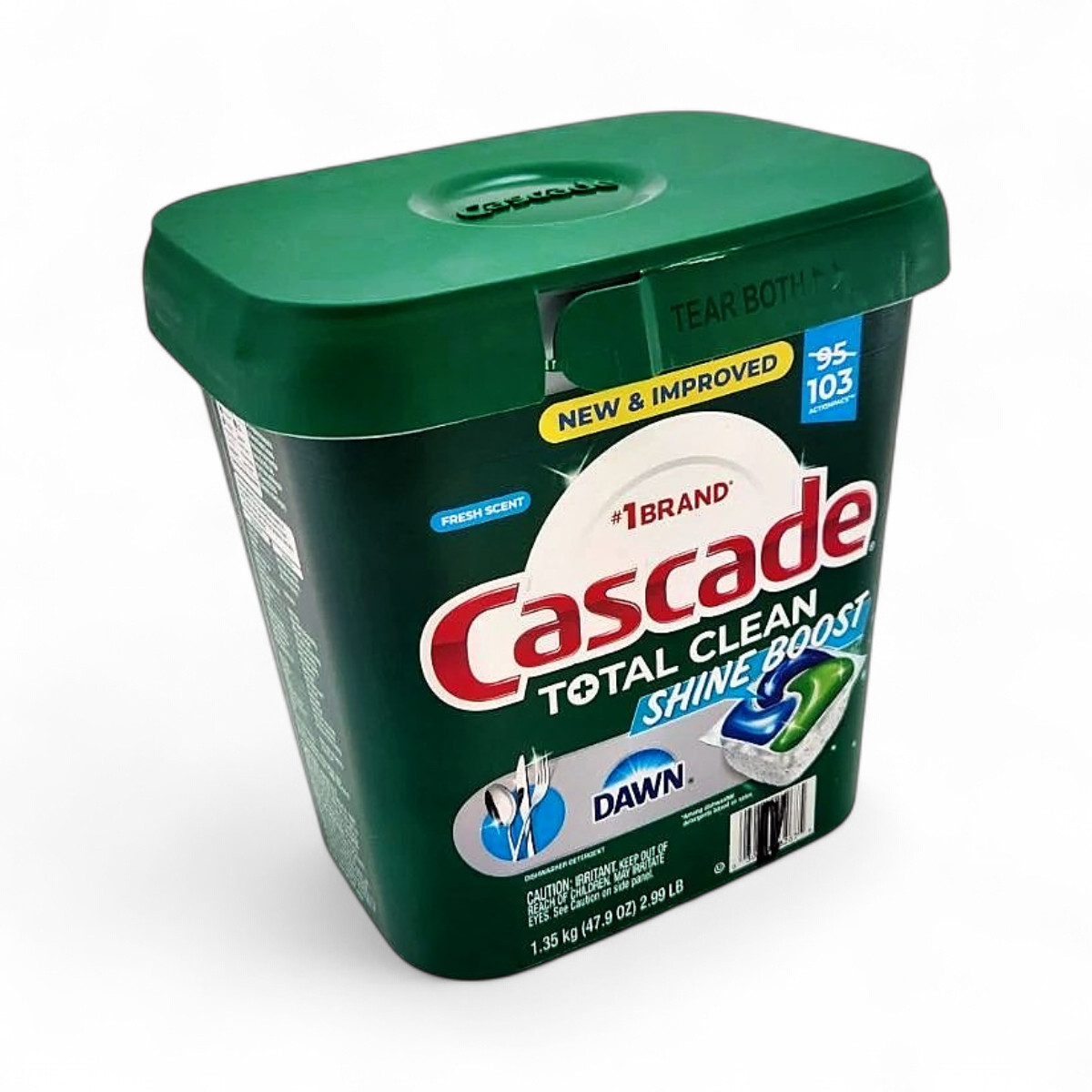 Cascade Total Clean Shine Boost Dishwasher Detergent Fresh Scent 103 ActionPacs