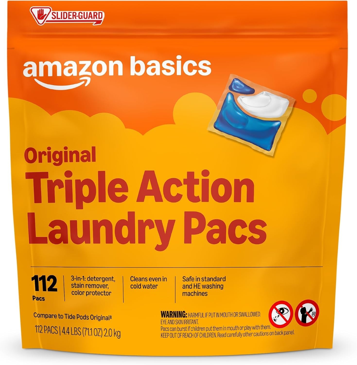 112 Count Laundry Detergent Pacs – Powerful Triple Action with Scent