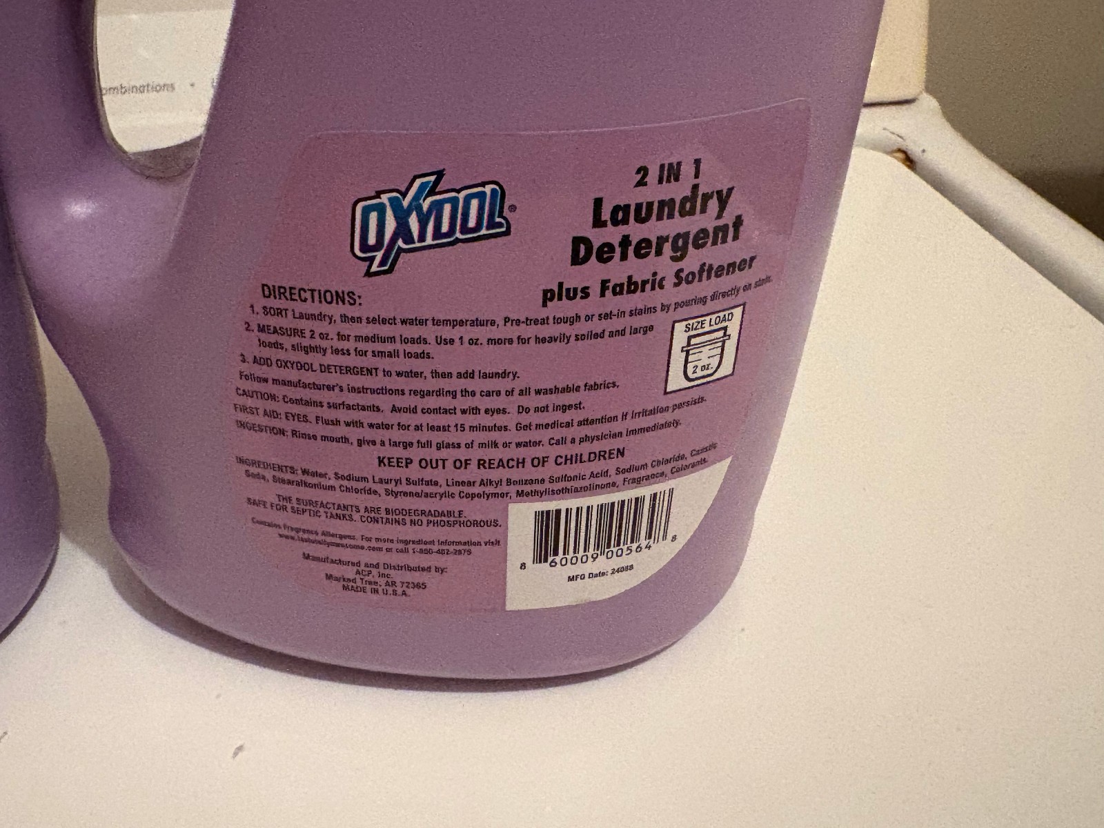 2 Pack Oxydol Liquid Laundry Detergent 128 oz Rain Fresh Stain Lifter