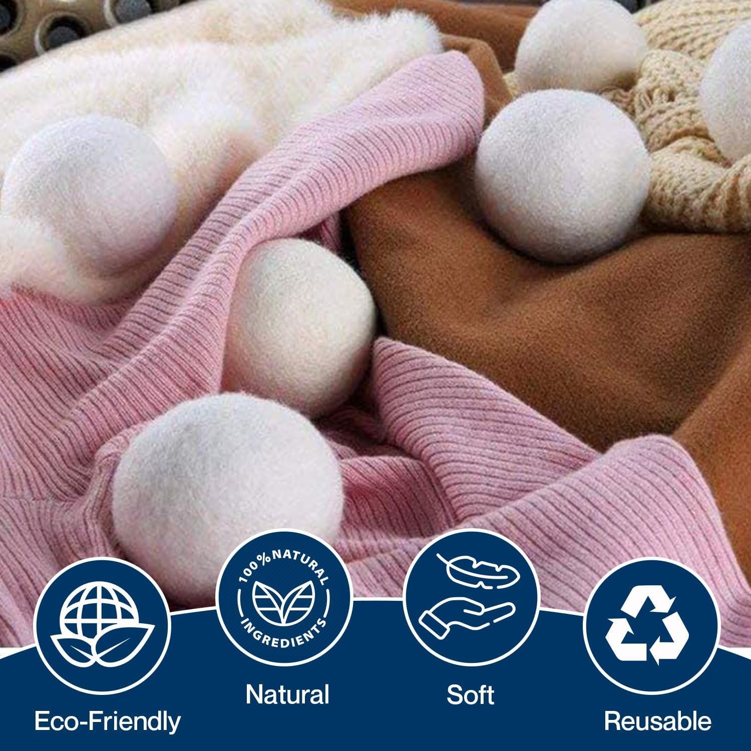 Premium XL Wool Dryer Balls 6Pack | 100% Organic New Zealand Wool, Handcrafte…