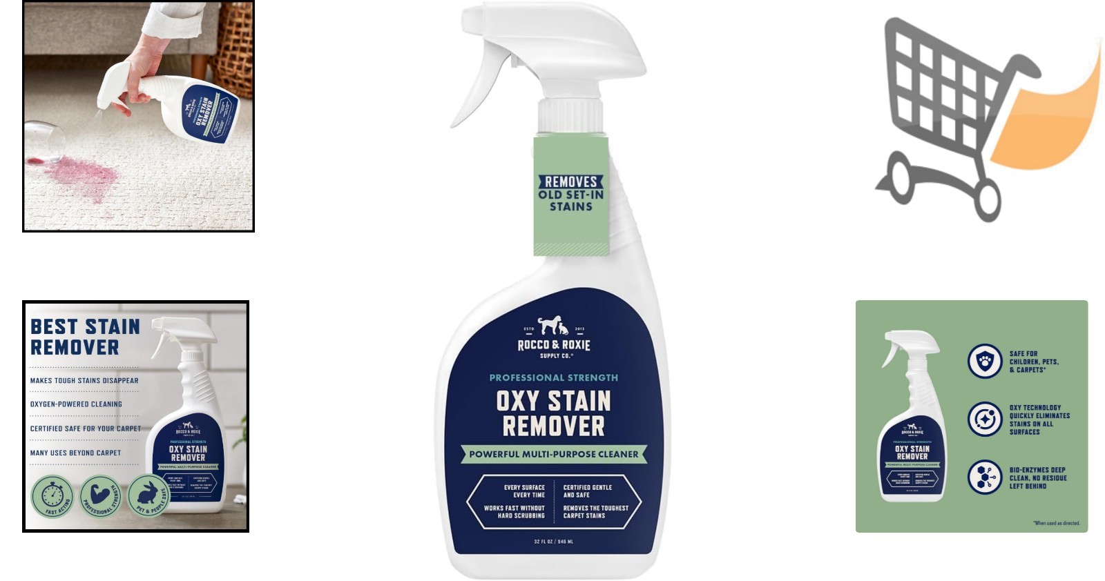 Oxygen Stain Remover Spray Carpet Upholstery Mattress Pet Stain Cleaner