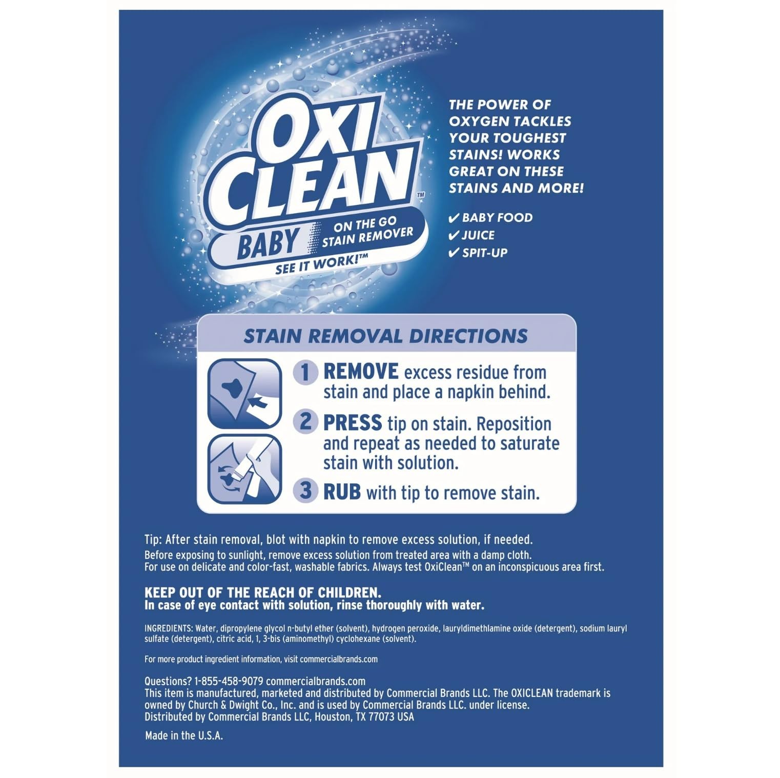 OxiClean Baby On-The-Go Stain Remover Pen, Instant 1 Count (Pack of 4)