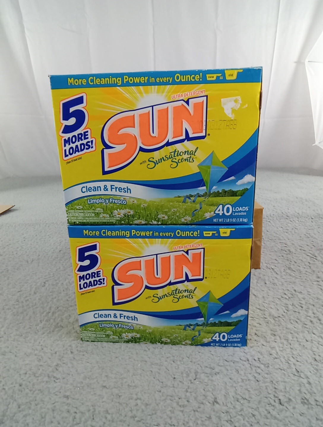 2x VTG SUN Powder Laundry Detergent Clean & Fresh Scent 2 Lbs 9 Oz Discontinued