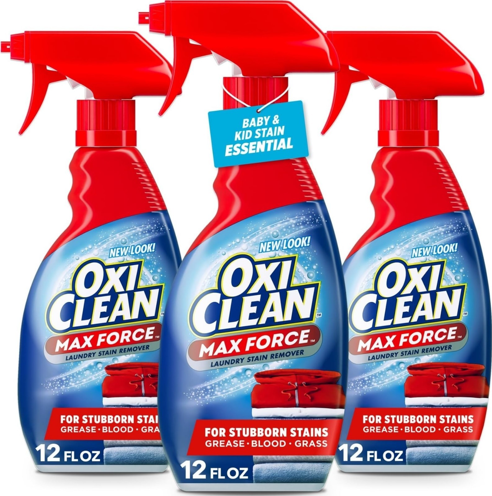 Powerful Laundry Stain Remover Spray – Baby Safe, 12 fl oz, 3-Pack, Stain Treate