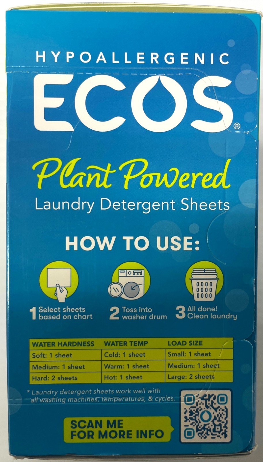 ECOS Plant Powered Laundry Detergent Sheets Free & Clear 100 count