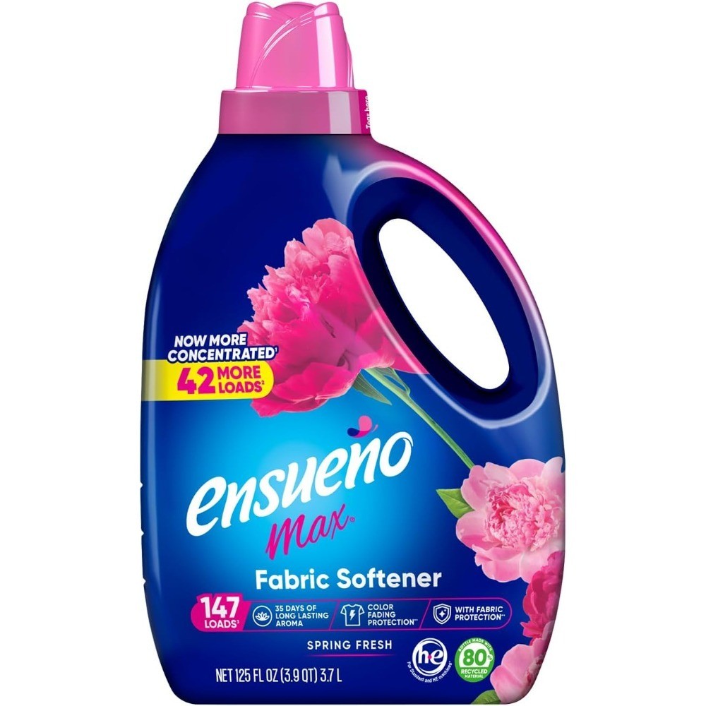 Liquid Fabric Softener Spring Fresh Scent 125 fl oz Color-Safe Softens 147 Loads