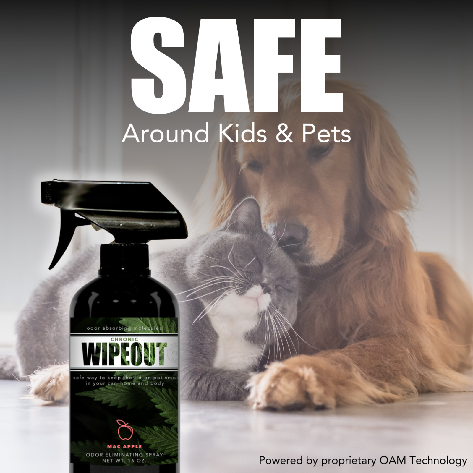 Chronic Wipeout Smoke Odor Eliminating Spray Unscented – 2 16 oz Bottles