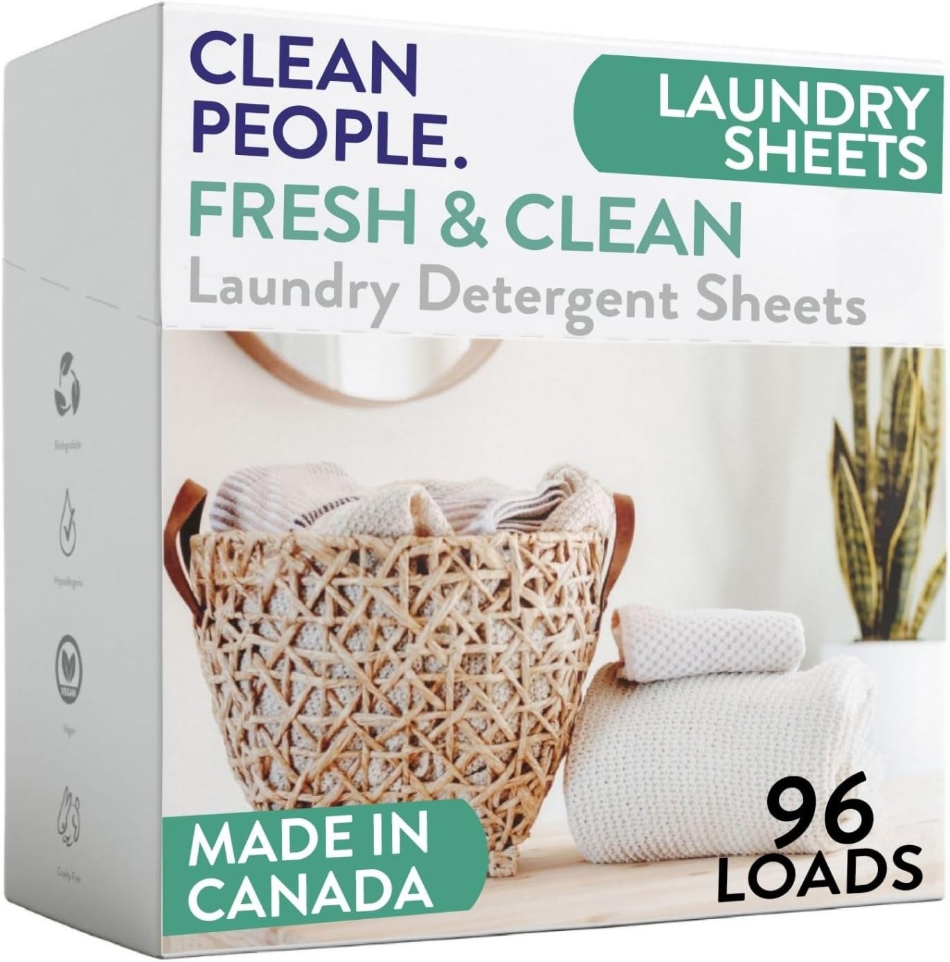 The Clean People Laundry Detergent Sheets – Soap – Ultra 96 Count