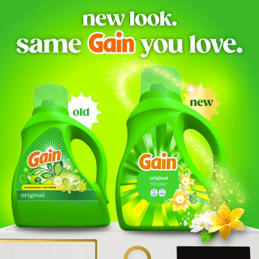 ( 4 Pack ) Gain Laundry Detergent Liquid, Original Scent, 81 fl oz, 61 Loads