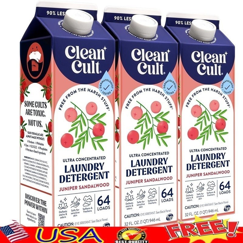 Hypoallergenic Laundry Detergent Liquid Stain Odor Remover 64 Loads Non Toxic US