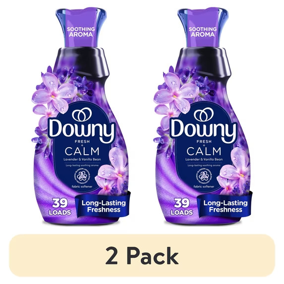 (2 pack) Downy Ultra Soft Fabric Softener Liquid, Calm, Lavender and Vanilla Bea