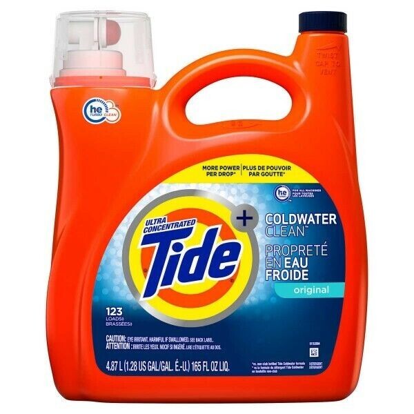Tide Coldwater Clean Liquid Laundry Detergent 4.87 L (1.28 gal) 123 loads