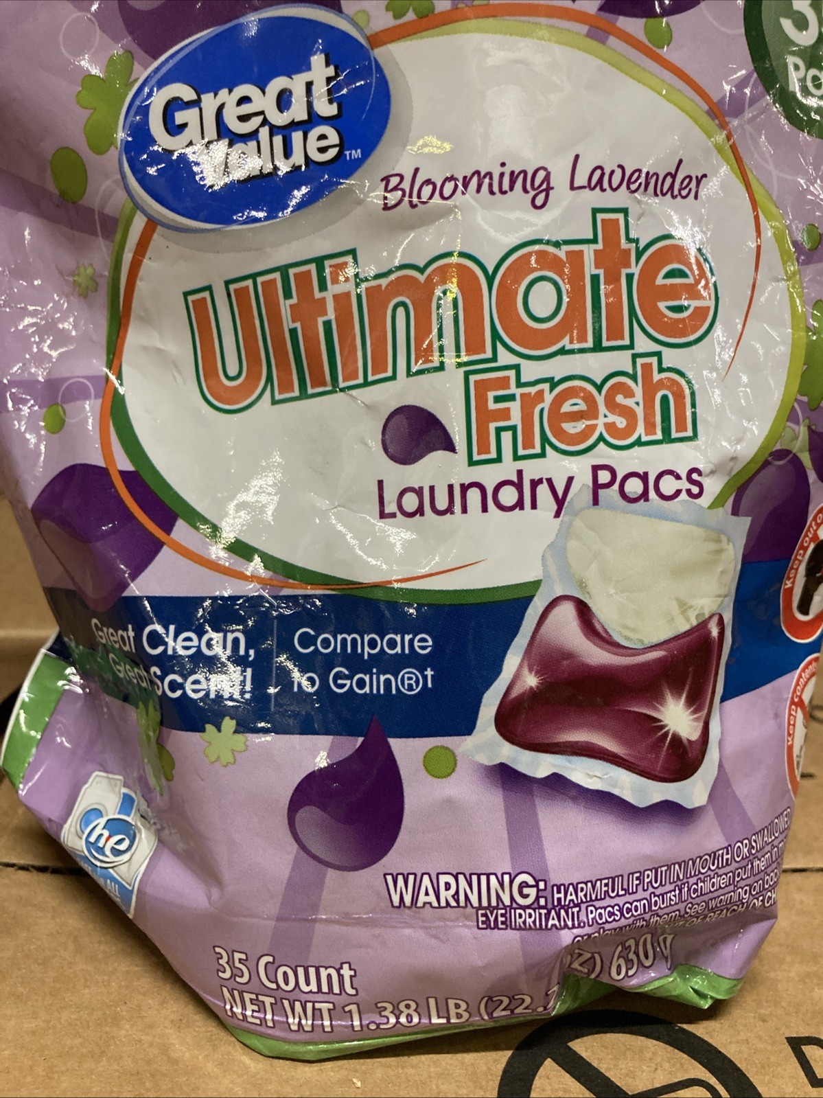 Great Value Ultimate Fresh Laundry Pods 35 Ct Blooming Lavender