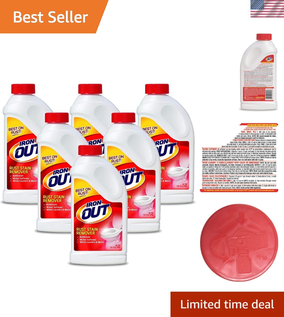 Iron OUT Powder Rust Stain Remover, Remove and Prevent Rust Stains in Bathroo…