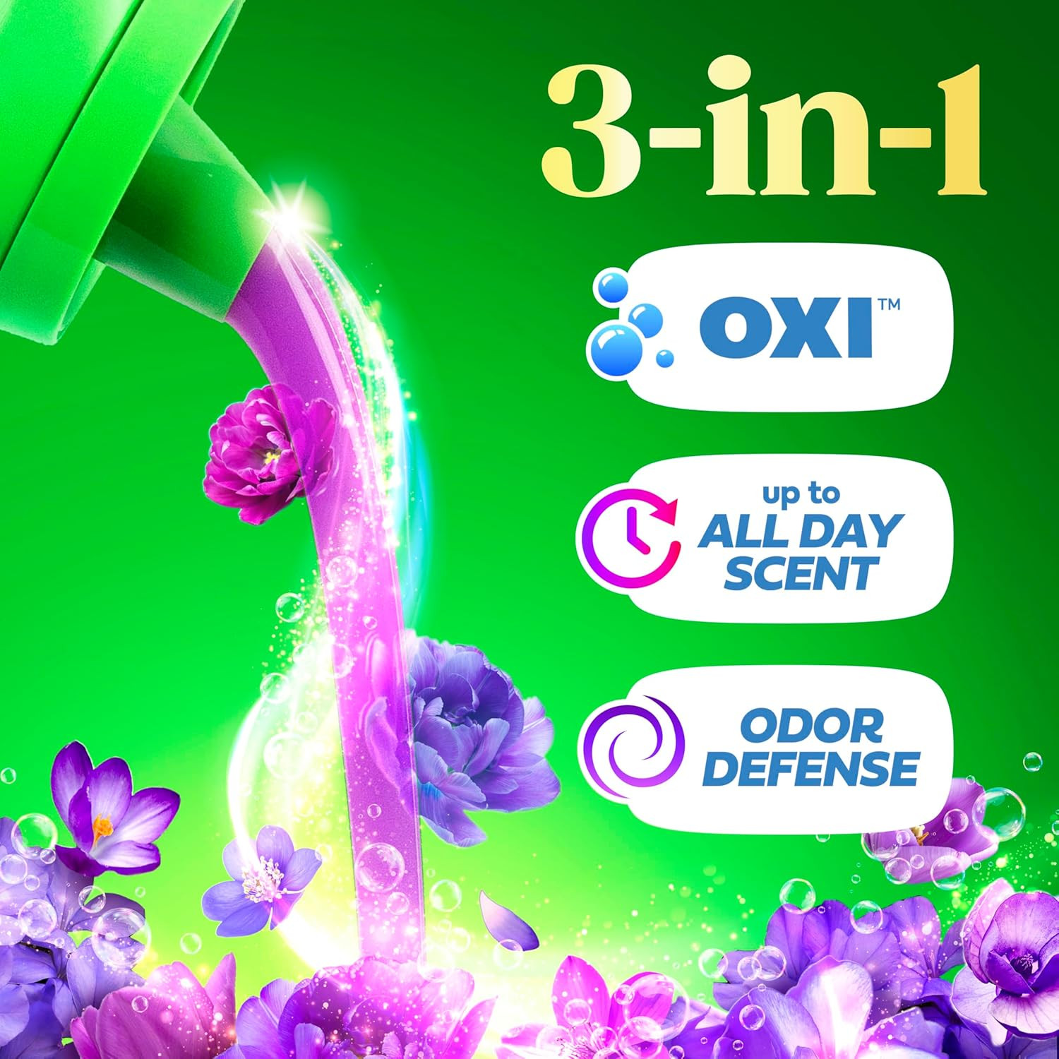 Gain plus Liquid Laundry Detergent, Cleaner, Fresher, Now with Oxi, Moonlight Br