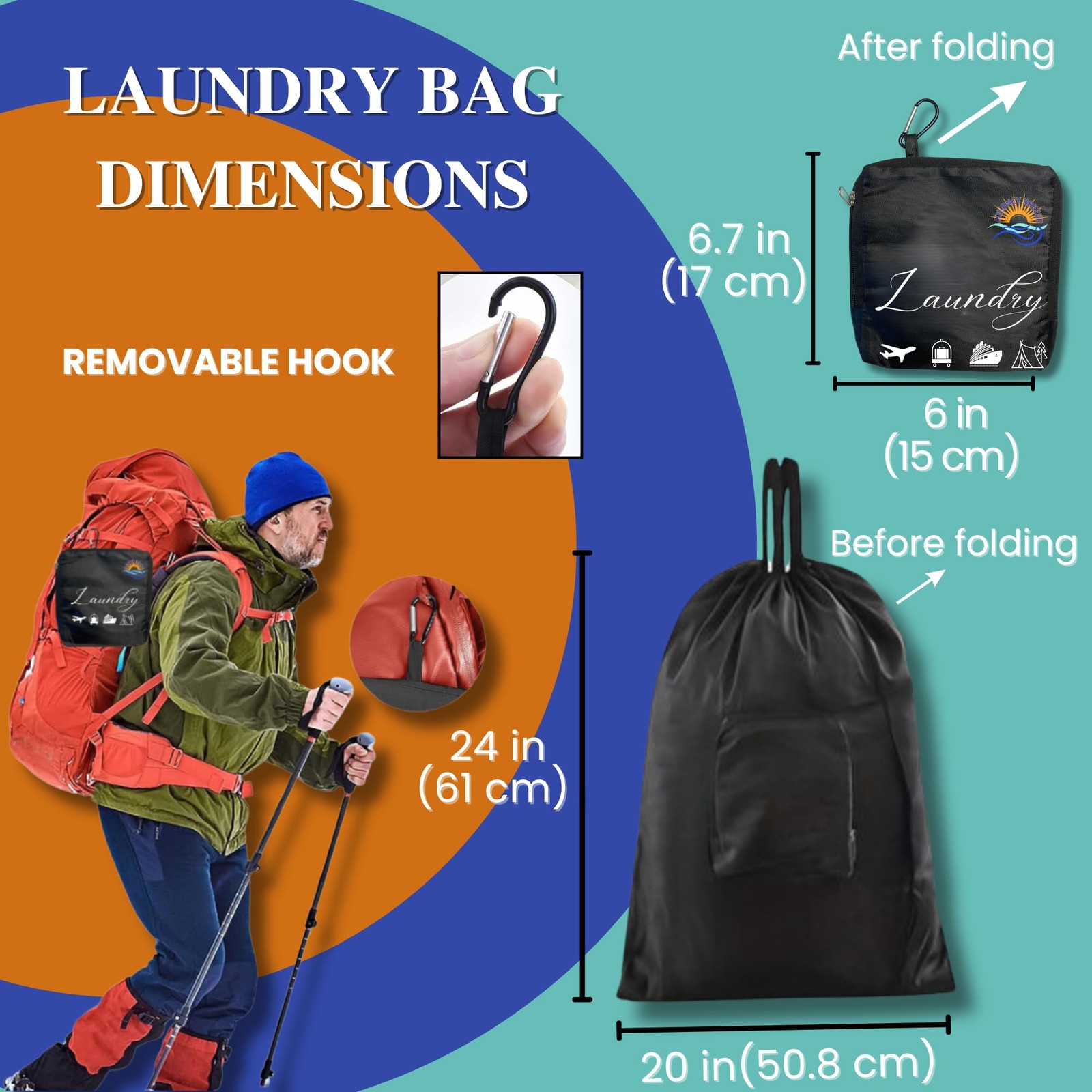 60 PCS Travel Laundry Detergent Sheets Foldable Bag Hand Machine Wash Hotel