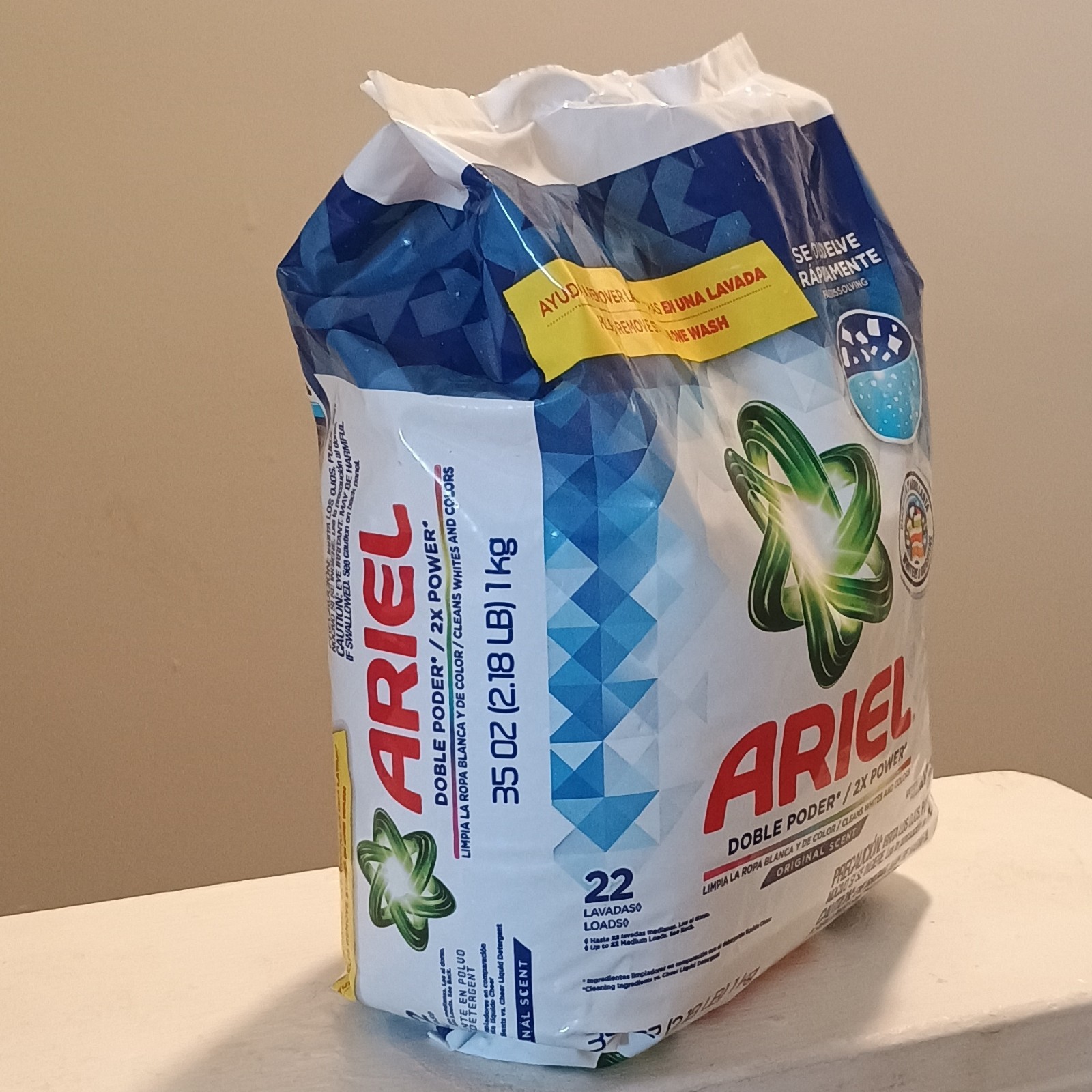 Ariel 2X Power Laundry Detergent Powder Original Scent 1kg 22 Loads
