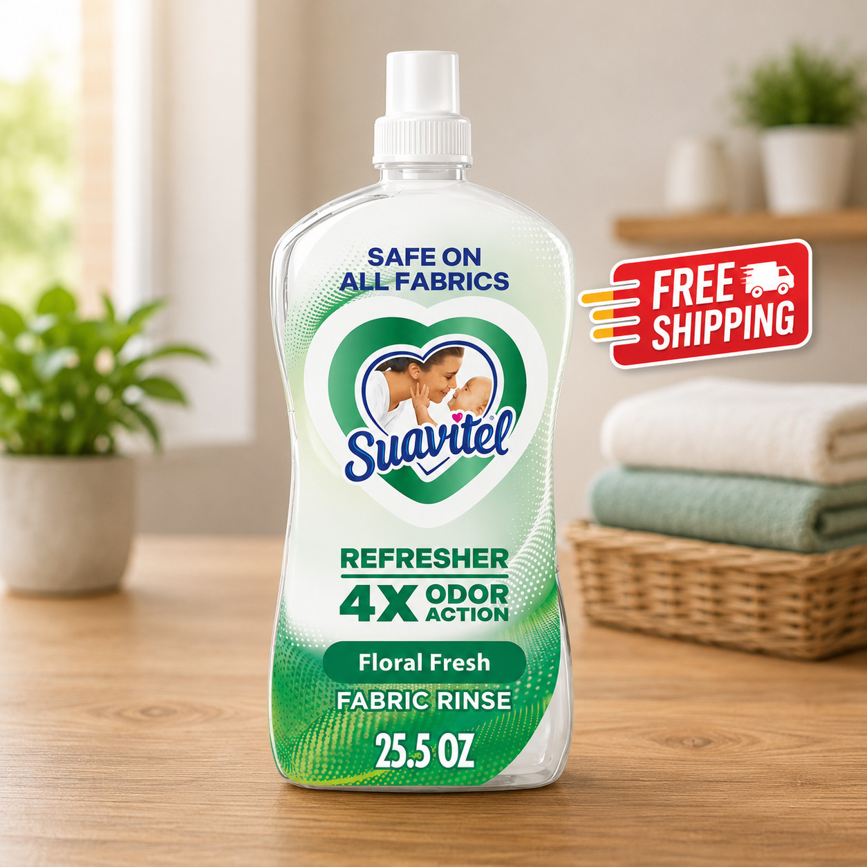 Suavitel Refresher Fabric Rinse Floral Fresh 25.5 fl oz- Free Shipping