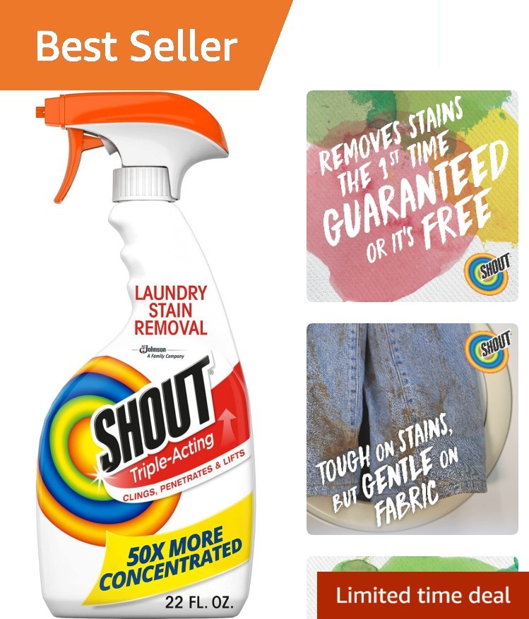 Effective Laundry Stain Remover Spray – 22oz Prewash Solution for Tough Stains