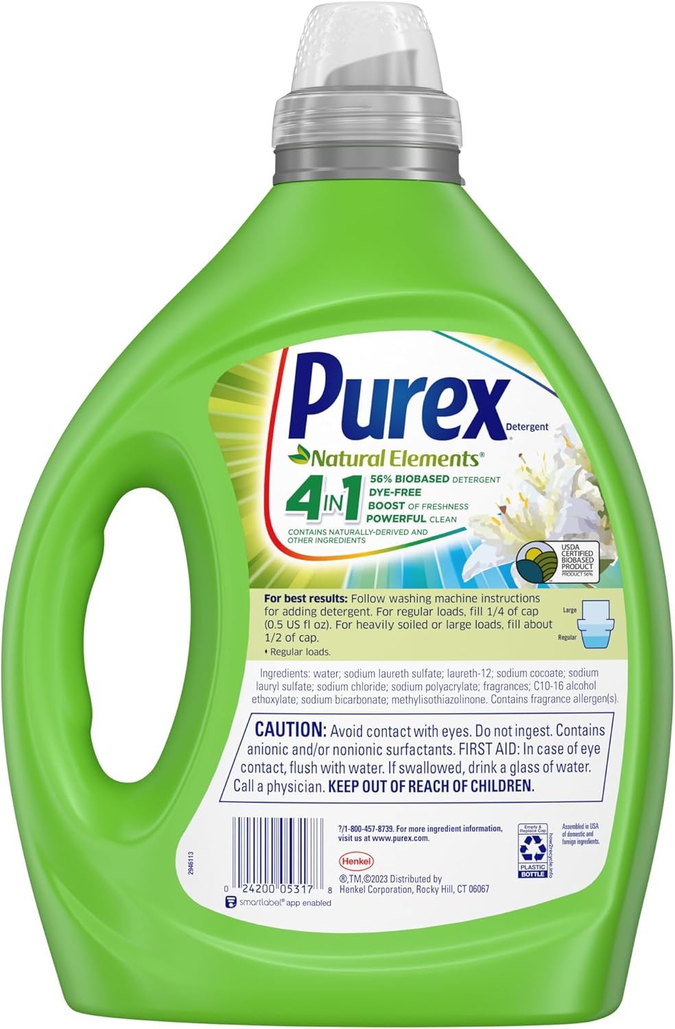 Natural Elements Fresh Lilies & Linen Liquid Detergent, 82.5 oz, 165 Loads,