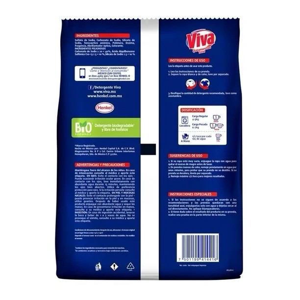 2 BOLSAS DE JABÓN MEXICANO VIVA – VIVA POWDER DETERGENT (2 PACK)
