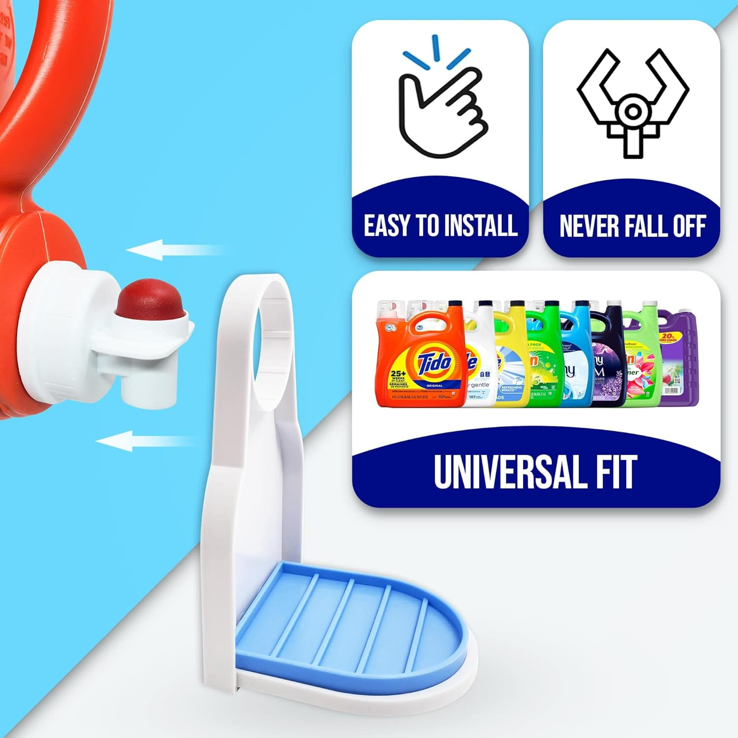 [2 Pack] Laundry Detergent Cup Holder, Detergent Drip Catcher | (Upgraded Drip T