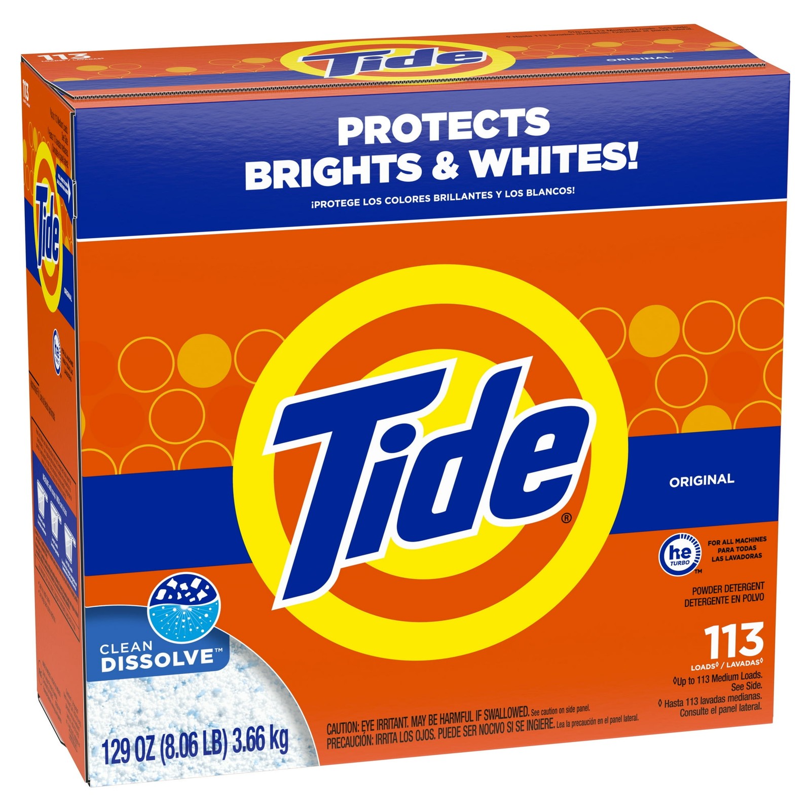 Tide Powder Laundry Detergent, Original Scent, 129 oz, 113 Loads