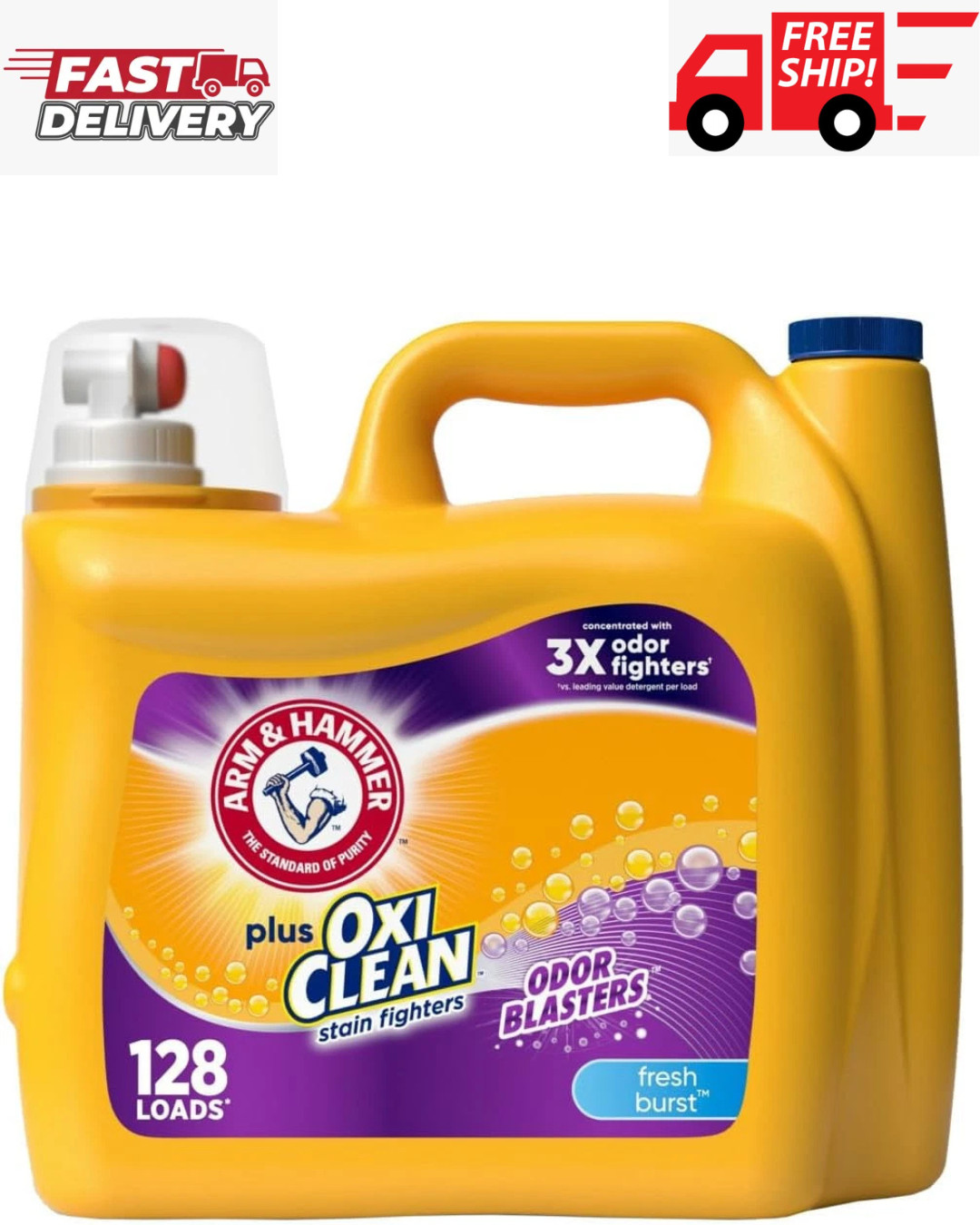 Arm & Hammer Plus OxiClean Odor Blasters Fresh Burst, 128 Loads, 166.5 Fl oz