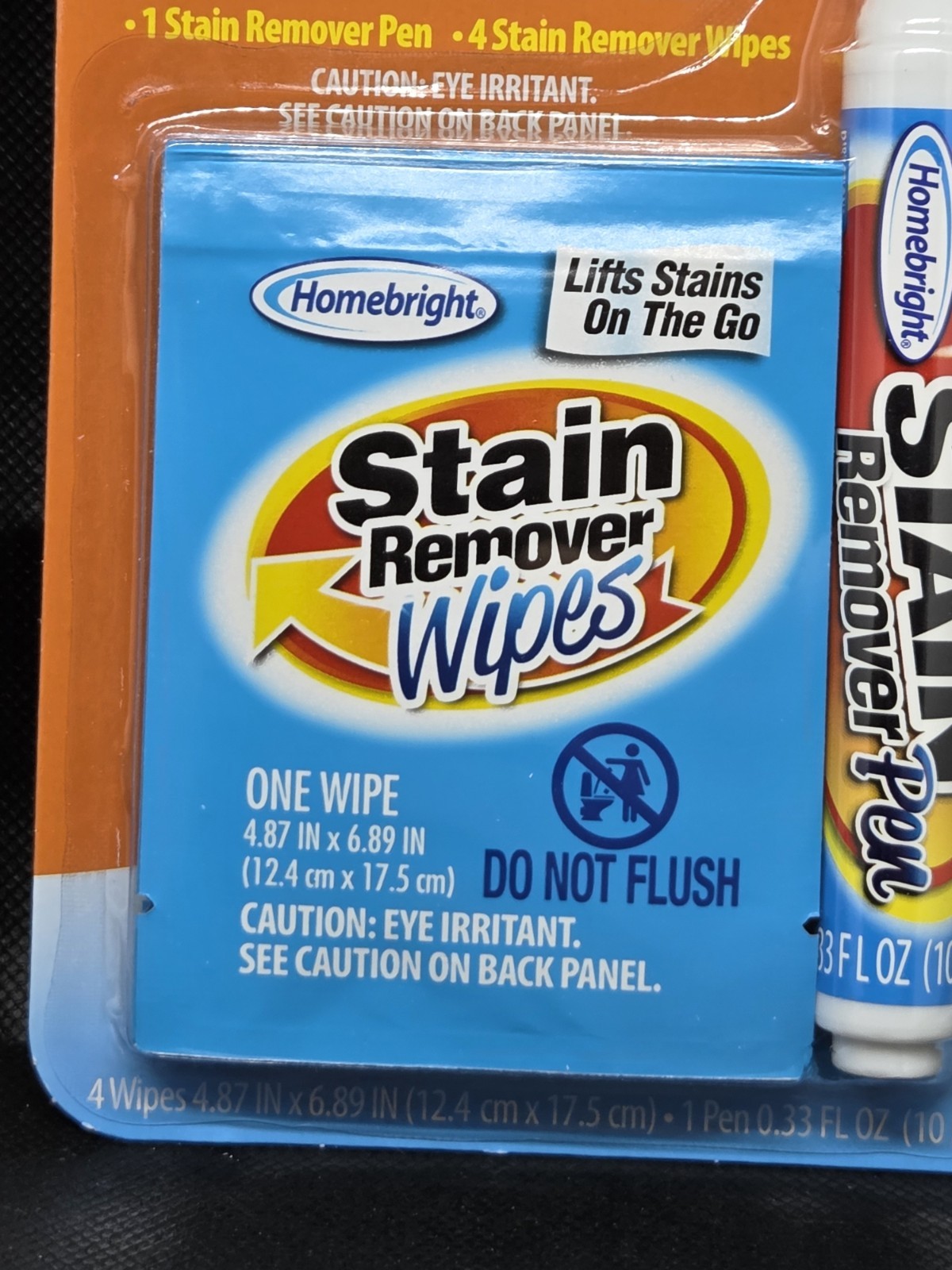 Lot Of 2 Homebright Stain Remover On The Go Pen 4 Stain Remover Wipes