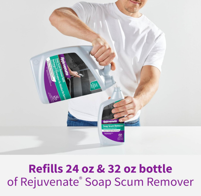 Rejuvenate Scrub Free Soap Scum Remover – Spray & Rinse for Streak-Free Finish
