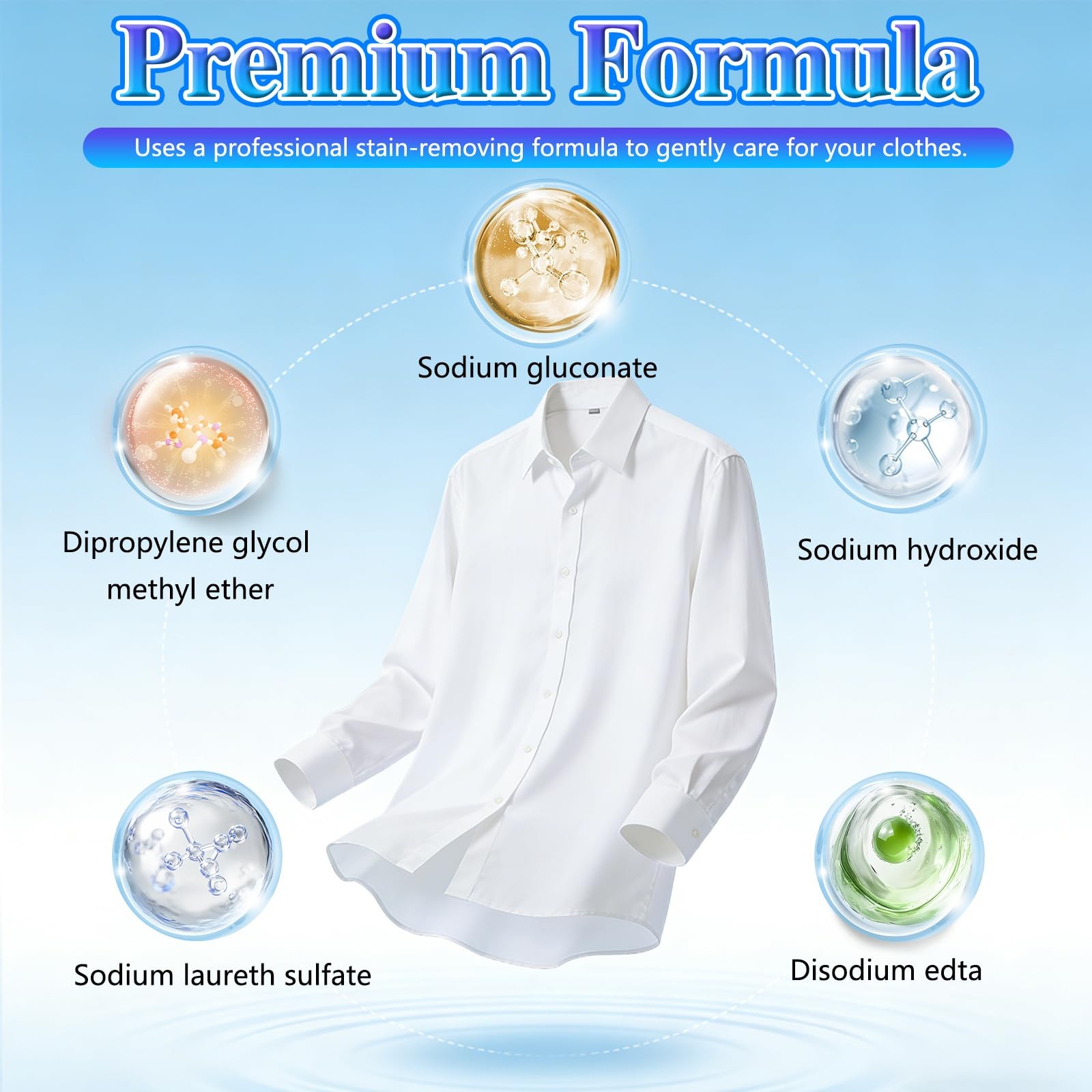 Clothing Emulsifier Stain Remover Laundry Pre Treatment Non Ionic Portable 300ML