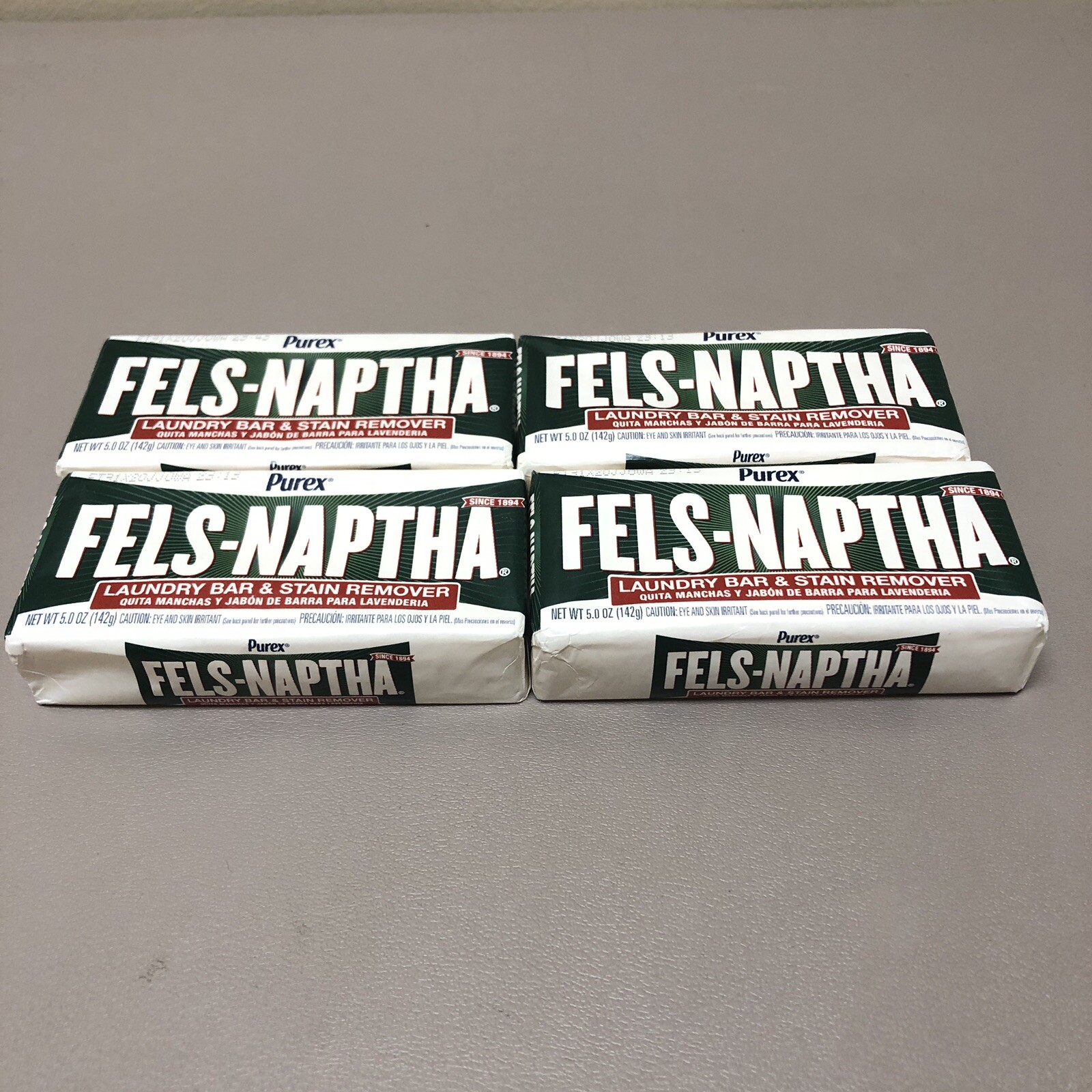 4 Fels Naptha Laundry Bar and Stain Remover 5 oz EACH Pre Treating Soap 4PK NEW