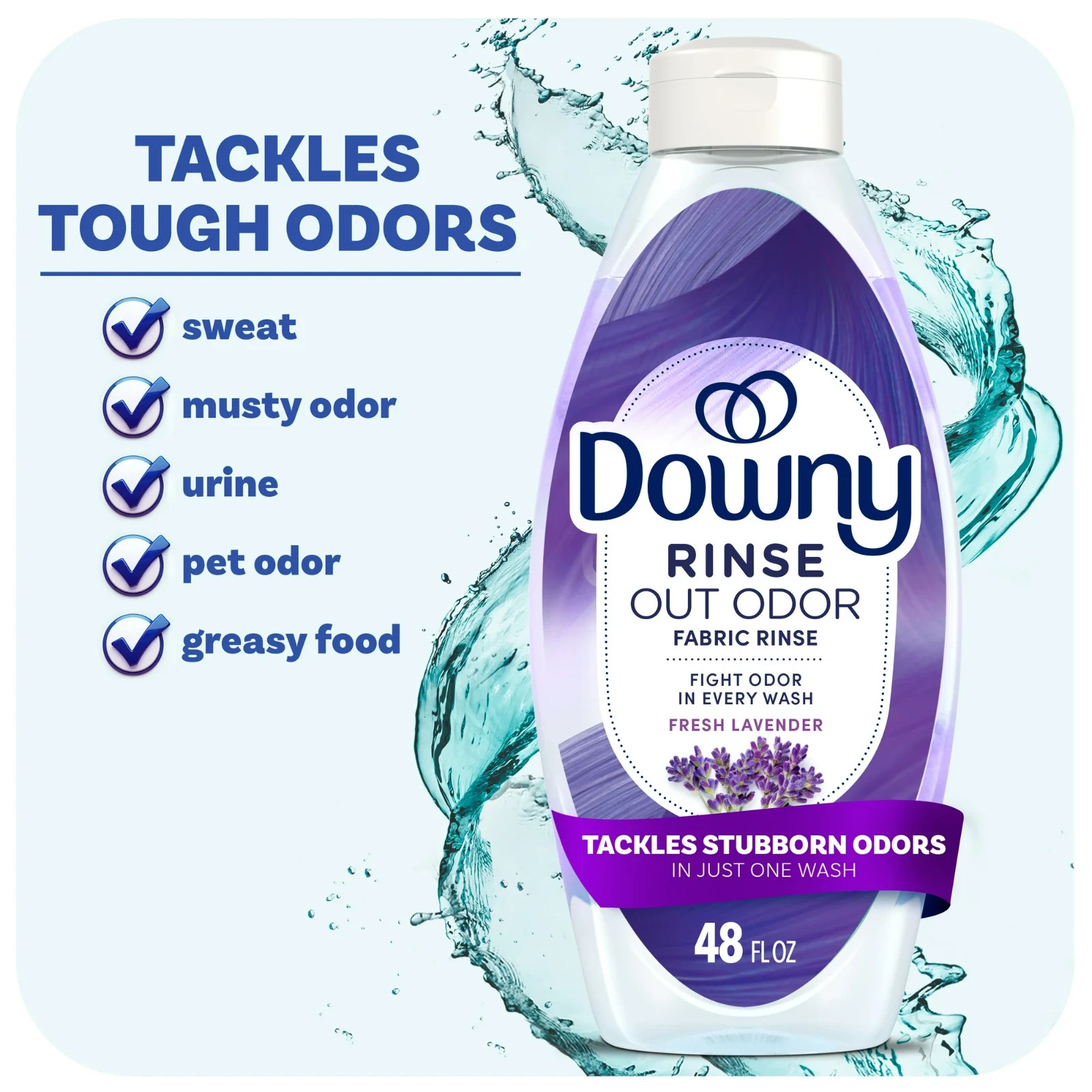 Downy Rinse Out Odor Laundry Rinse Fresh Lavender Scent Refreshes 48 Oz