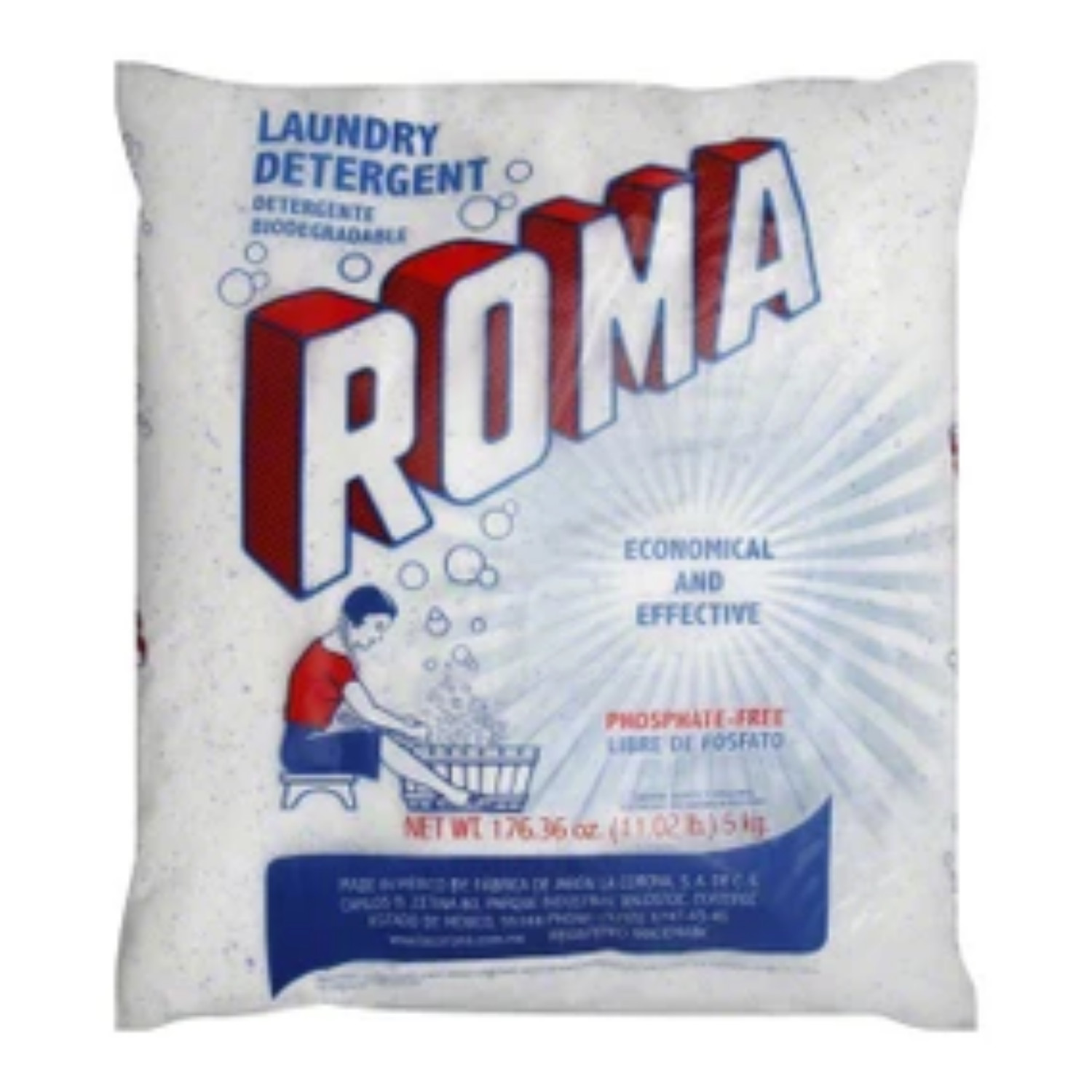 Roma Powder Detergent 0.55 lb Biodegradable Economical Fabric Cleaner