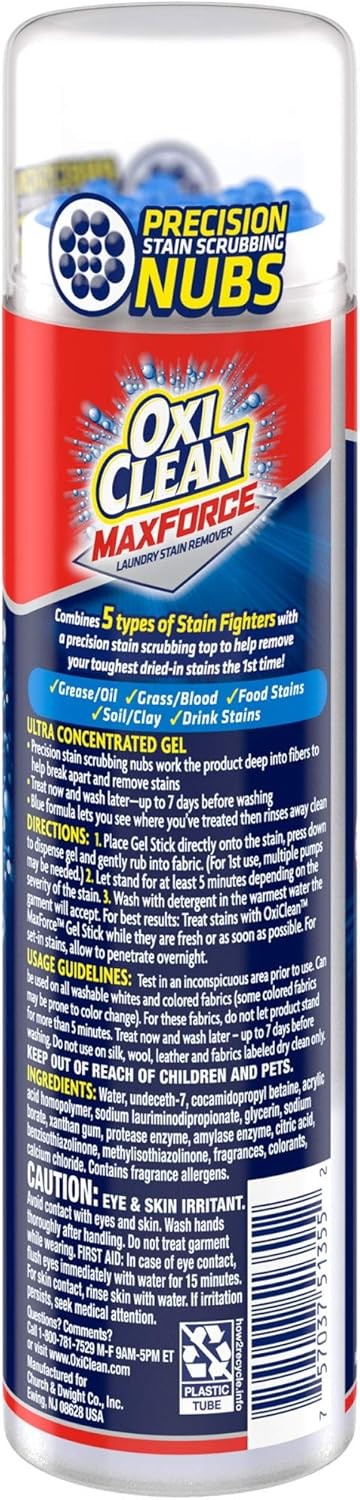 OxiClean MaxForce 5 in 1 Stain and Power Spot Remover Gel Stick 6.2oz (3 Pack)