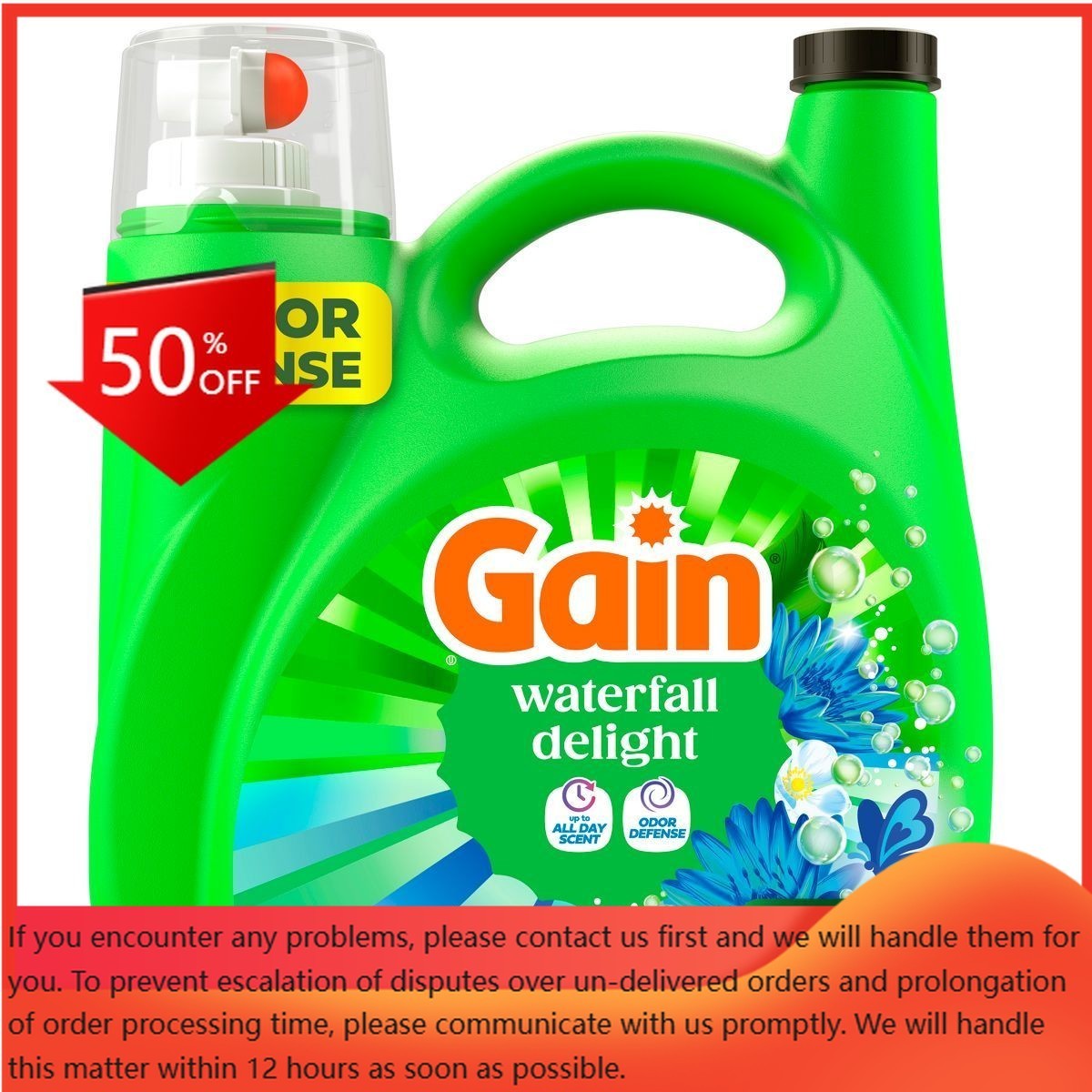 Gain + Ultra Oxi Waterfall HE Deep Cleaning Concentrated 134 Loads – 177 fl oz