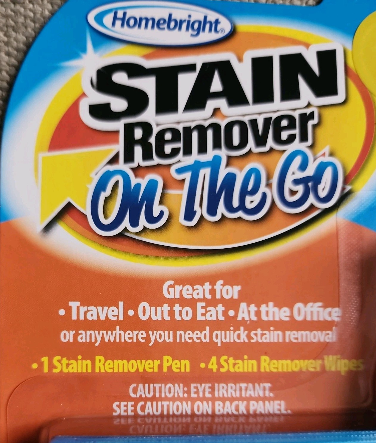 2 Pks Homebright Stain Remover Pen+4 Stain Remover Stick On The Go- 0.33 FL OZ