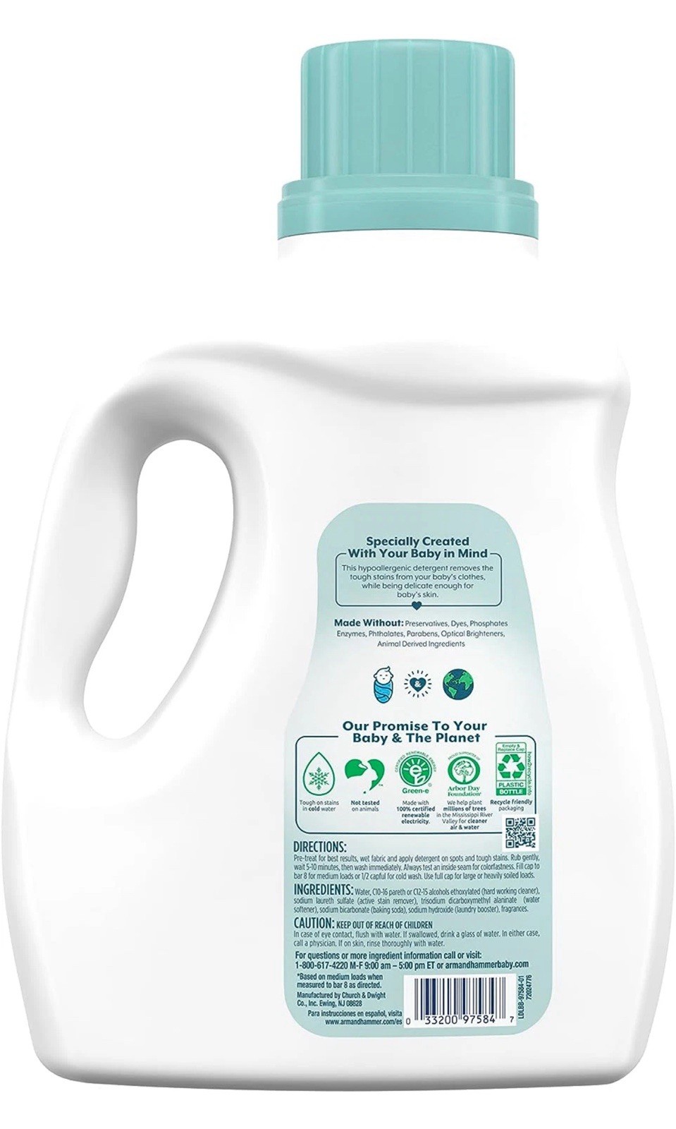 ARM HAMMER Baby, Hypoallergenic Liquid Laundry Detergent, 100.5 Fl Oz, 77 Load