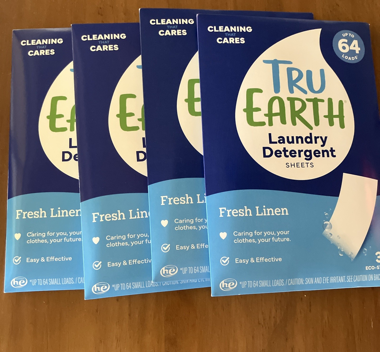 Set Of 4 Packs Tru Earth Eco-Strips Laundry Detergent, 32 Strips – Fresh Linen