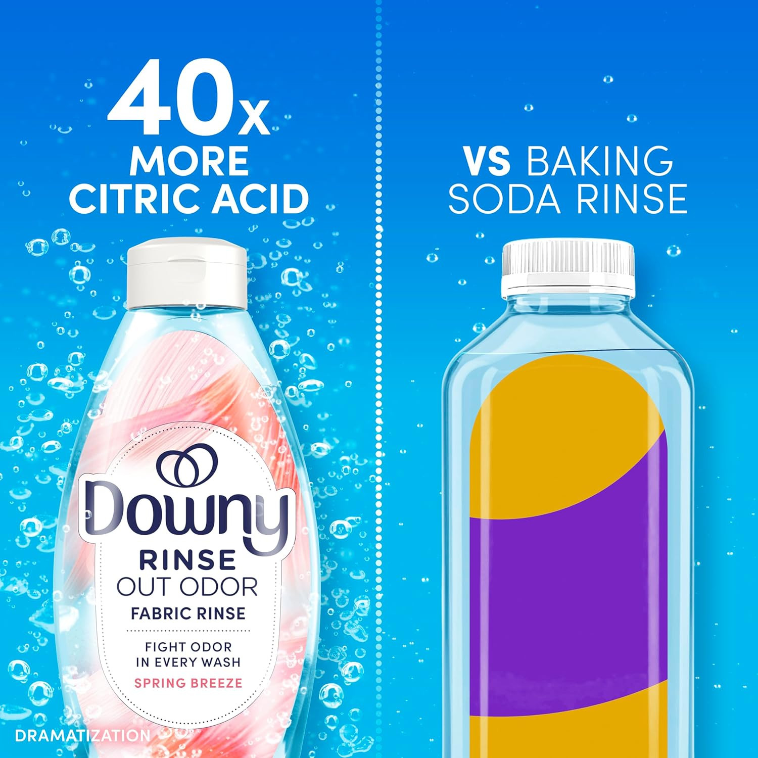 Downy Rinse Laundry Odor Remover, Spring Breeze Scent, 48 FL OZ, Fabric Softener