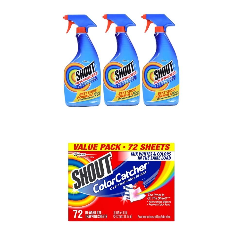 Advanced Laundry Stain Remover Gel with Color Catcher Sheets – 72 Count, Maintai