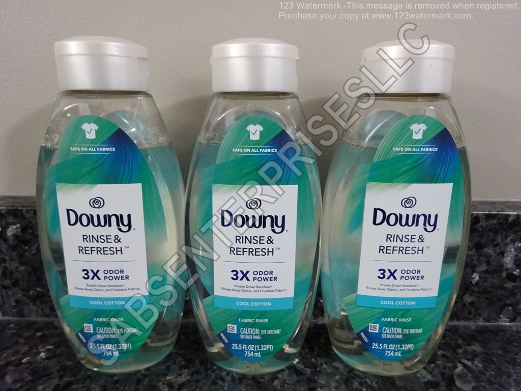 3 Downy Rinse & Refresh COOL COTTON Scent Deep Cleansing Fabric Rinse 25.5 FL oz