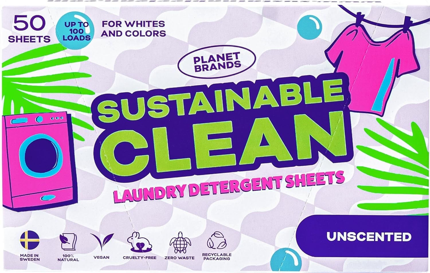 Laundry Detergent Sheets – Made in Sweden, Up to 100 loads 50 Sheets, Sustainabl