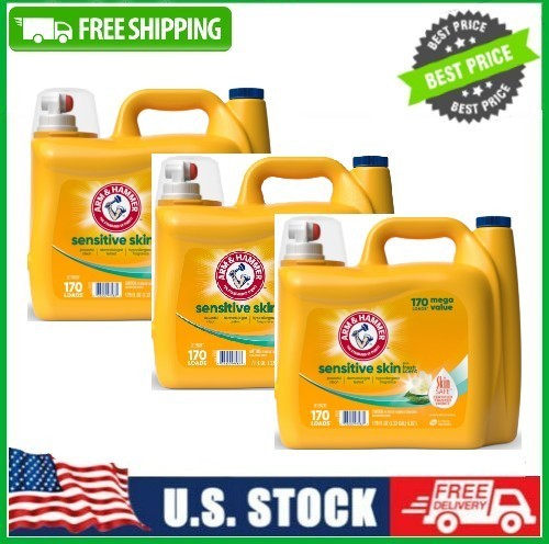 3 Pack ARM & HAMMER Sensitive Skin Fresh Scent, Laundry Detergent, 170 fl oz Pk
