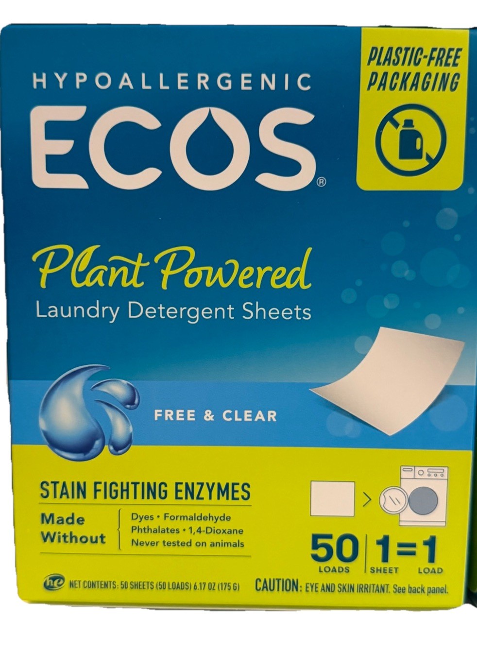 ECOS Eco-Friendly Laundry Detergent Sheets, Free and Clear Vegan Sheets Lot Of 2