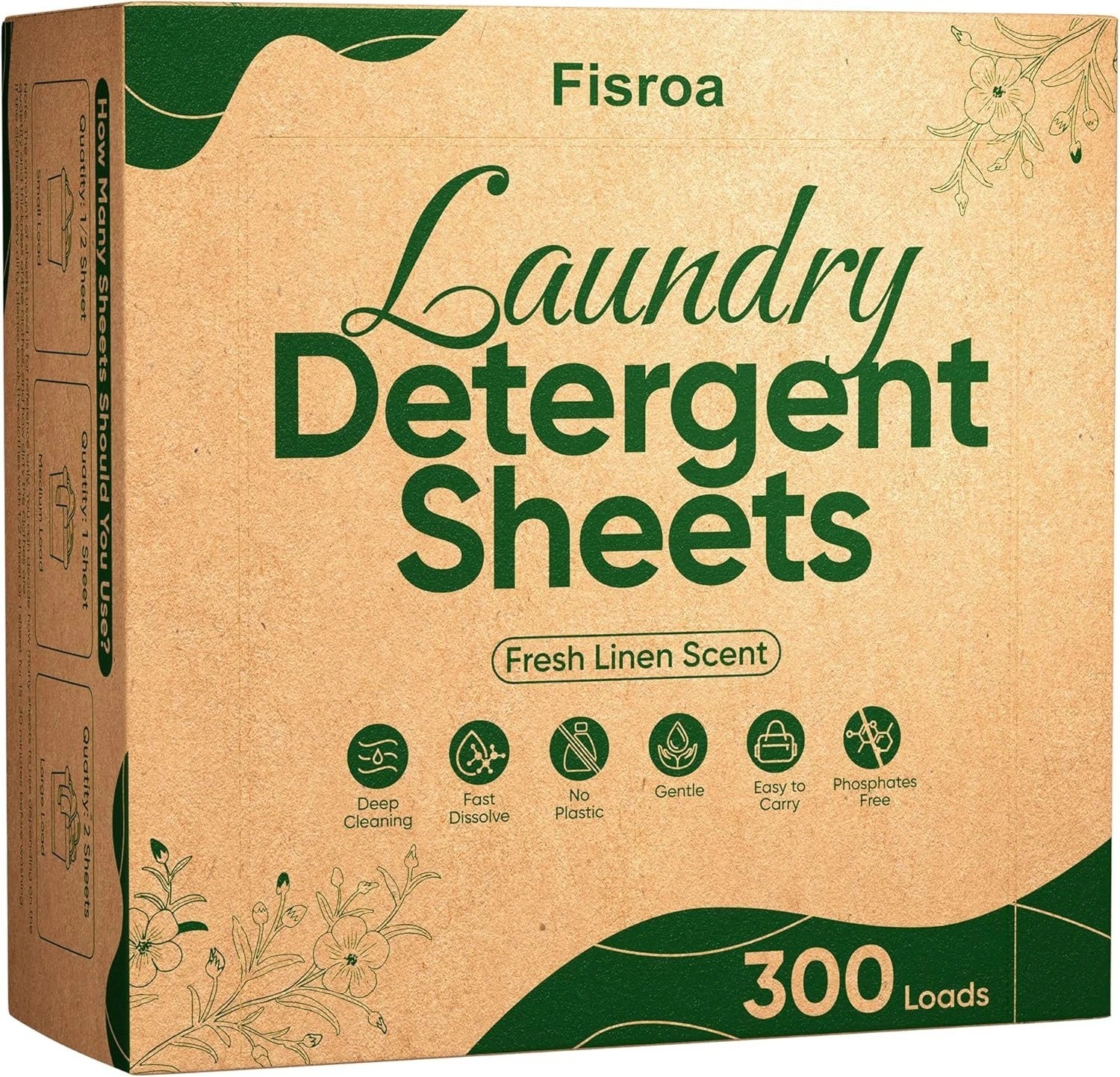 Travel Laundry Detergent Sheets 300 Loads Eco-Friendly Washing Detergent Sheets