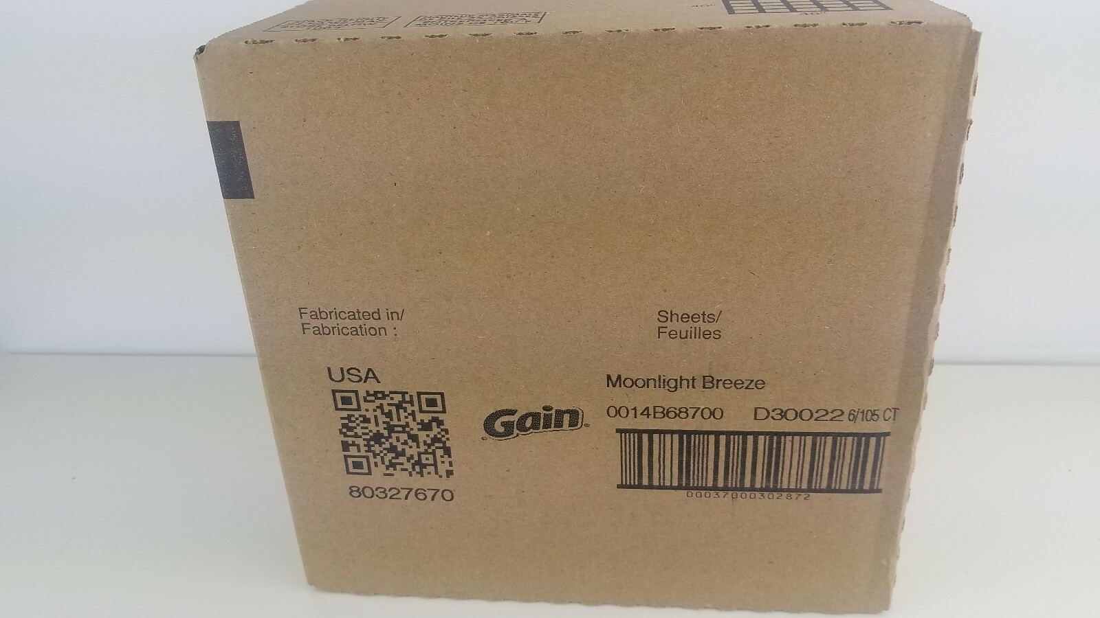 (6) Gain Moonlight breeze Dryer Sheet 105 ct. Static Control 1 sealed case