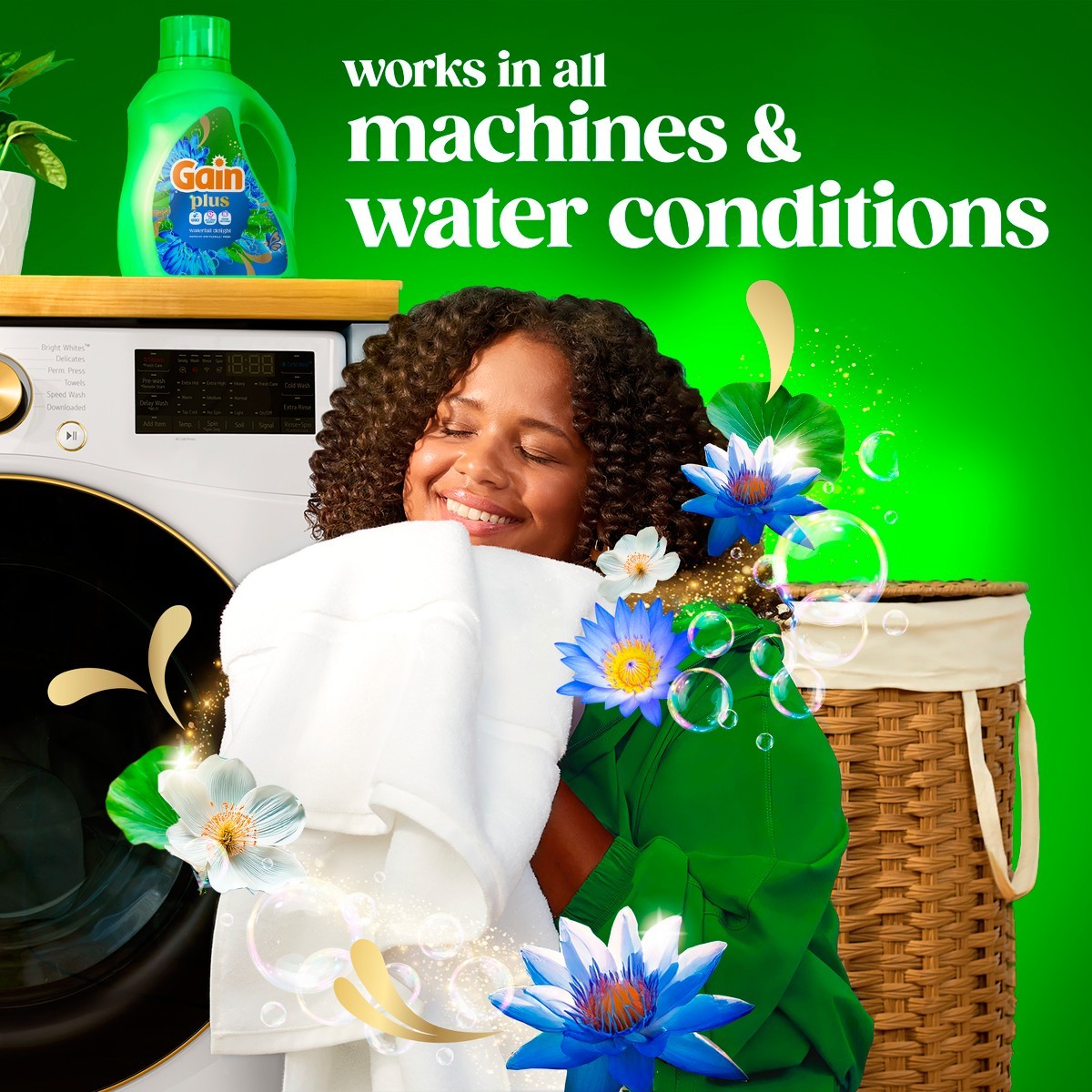 Gain Waterfall Delight Plus Liquid Laundry Detergents 75 Loads – 99oz